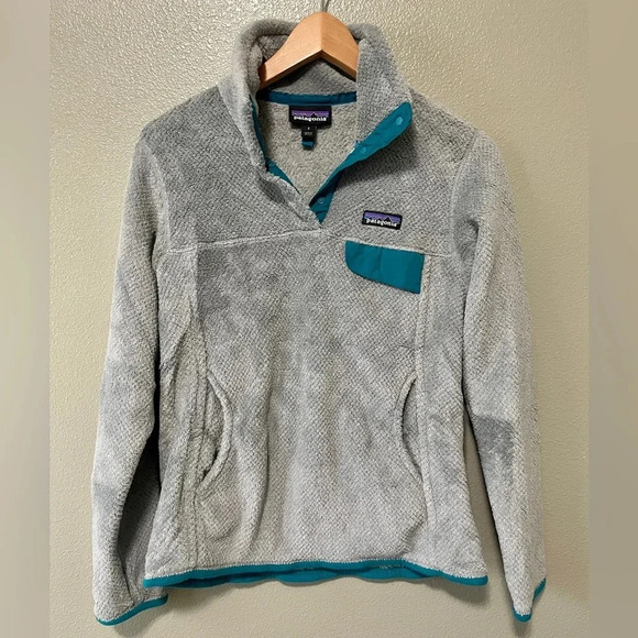 Patagonia Re-Tool 1/4 Snap T Fleece Long Sleeve Jacket Gray/Blue (Small) - Picture 1 of 7